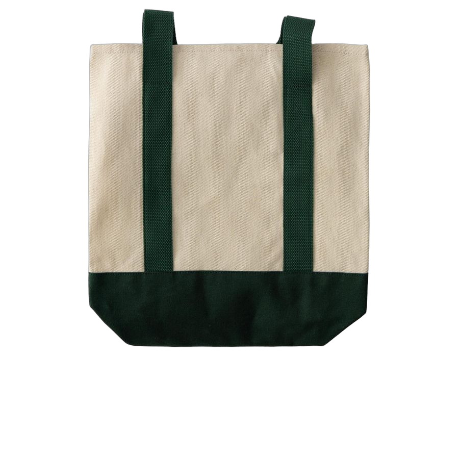 Natural/Spruce Two-Tone Shopping Tote Bag - Back